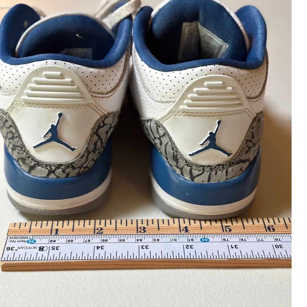 Nike Air Jordan 3‎ Retro Wizards DMO 966-148 White Youth Sneaker Size 1.5Y EUC